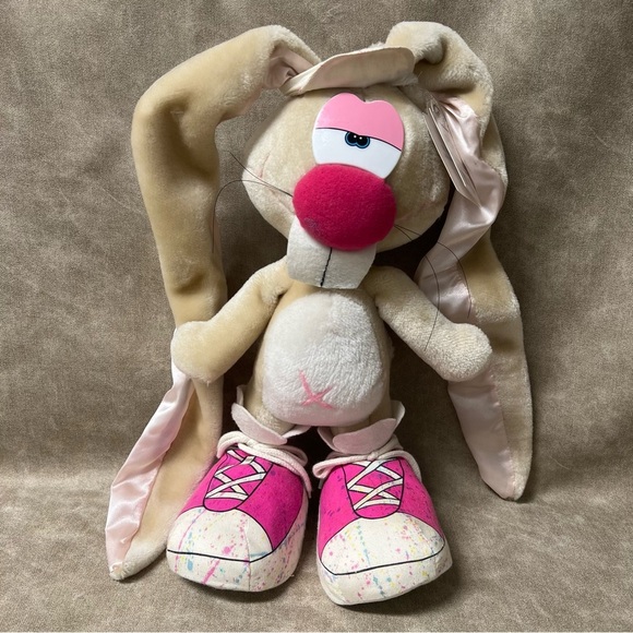 JACKSON RAPPER rare plush Easter Bunny 1980s toy Applause hip hop rabbit NWT - Picture 2 of 7